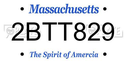 2BTT829 Massachusetts License Plate
