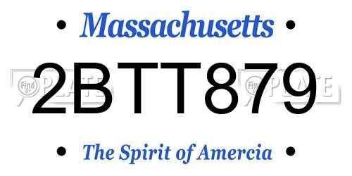 2BTT879 Massachusetts License Plate
