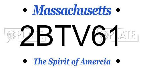 2BTV61 Massachusetts License Plate