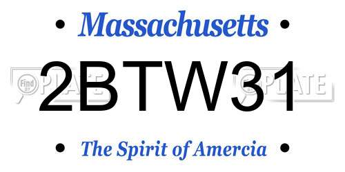 2BTW31 Massachusetts License Plate