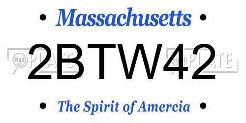 2BTW42 Massachusetts License Plate