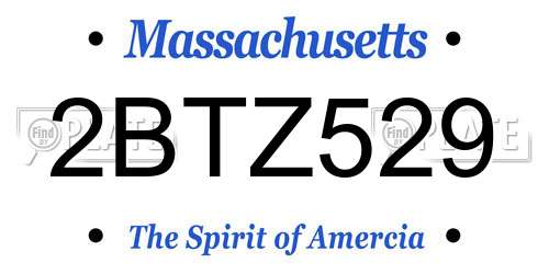 2BTZ529 Massachusetts License Plate
