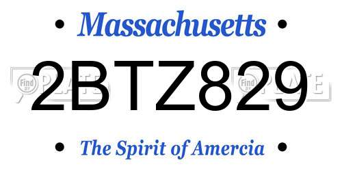 2BTZ829 Massachusetts License Plate