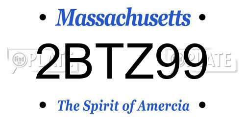 2BTZ99 Massachusetts License Plate