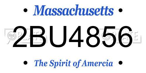 2BU4856 Massachusetts License Plate