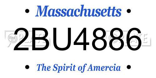 2BU4886 Massachusetts License Plate