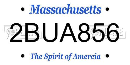2BUA856 Massachusetts License Plate