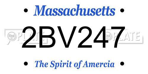 2BV247 Massachusetts License Plate