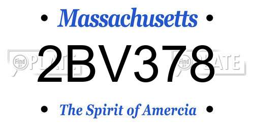2BV378 Massachusetts License Plate