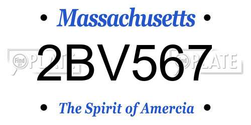 2BV567 Massachusetts License Plate