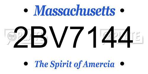 2BV7144 Massachusetts License Plate