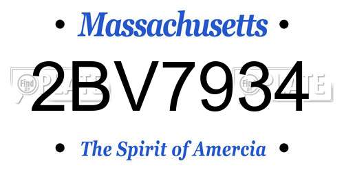 2BV7934 Massachusetts License Plate