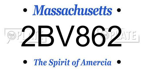 2BV862 Massachusetts License Plate