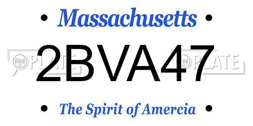 2BVA47 Massachusetts License Plate