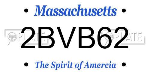2BVB62 Massachusetts License Plate