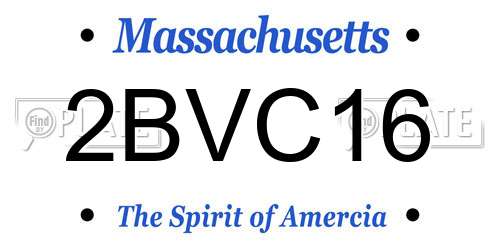 2BVC16 Massachusetts License Plate