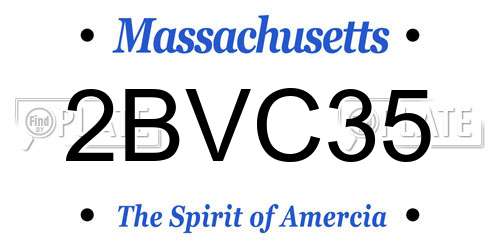 2BVC35 Massachusetts License Plate
