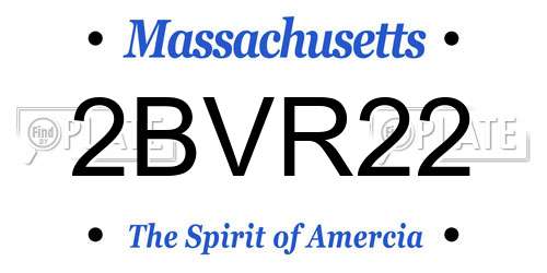 2BVR22 Massachusetts License Plate