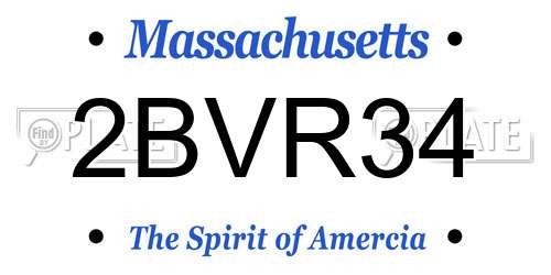 2BVR34 Massachusetts License Plate