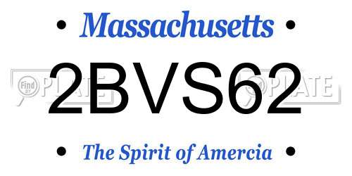 2BVS62 Massachusetts License Plate