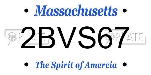 2BVS67 Massachusetts License Plate