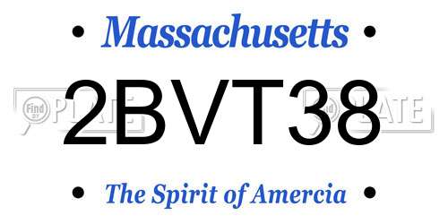 2BVT38 Massachusetts License Plate