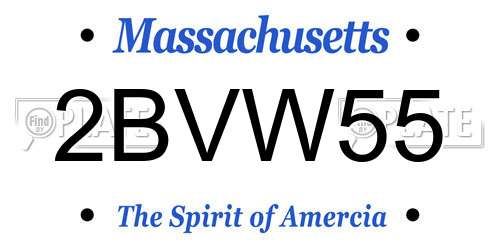 2BVW55 Massachusetts License Plate