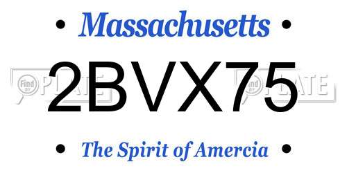 2BVX75 Massachusetts License Plate