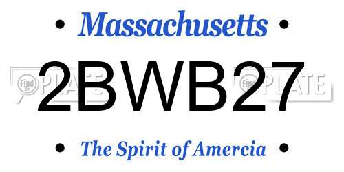 2BWB27 Massachusetts License Plate