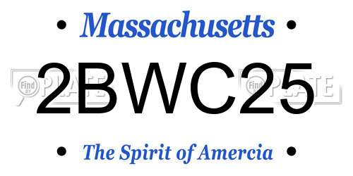 2BWC25 Massachusetts License Plate