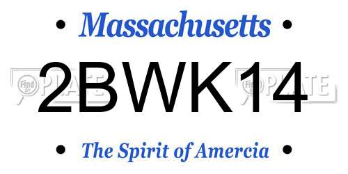 2BWK14 Massachusetts License Plate