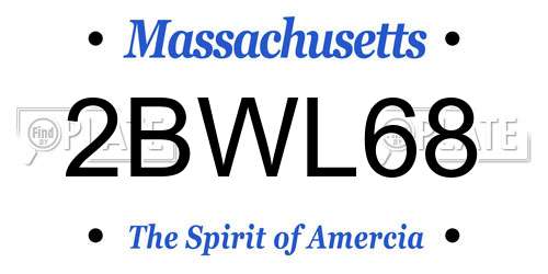 2BWL68 Massachusetts License Plate