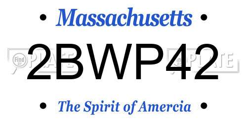 2BWP42 Massachusetts License Plate