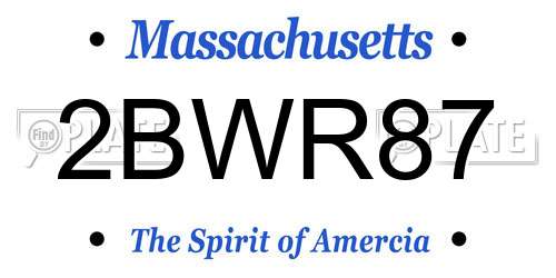 2BWR87 Massachusetts License Plate