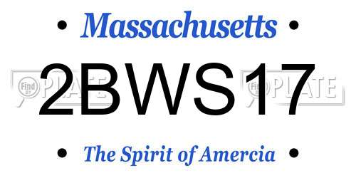 2BWS17 Massachusetts License Plate