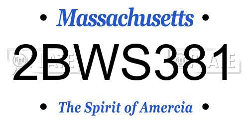 2BWS381 Massachusetts License Plate