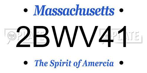 2BWV41 Massachusetts License Plate