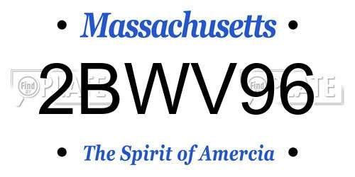2BWV96 Massachusetts License Plate