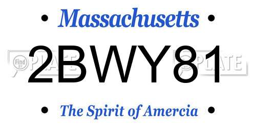 2BWY81 Massachusetts License Plate
