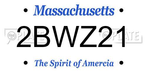 2BWZ21 Massachusetts License Plate