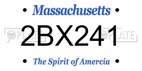 2BX241 Massachusetts License Plate