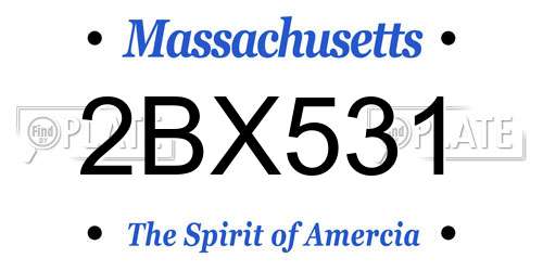 2BX531 Massachusetts License Plate