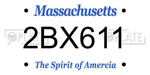 2BX611 Massachusetts License Plate