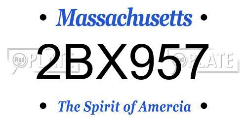 2BX957 Massachusetts License Plate