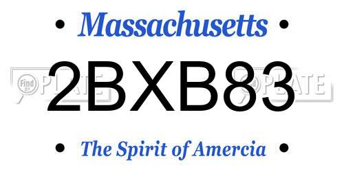 2BXB83 Massachusetts License Plate