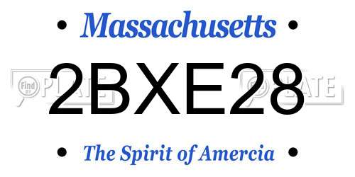 2BXE28 Massachusetts License Plate
