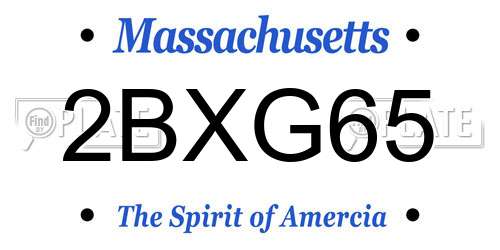 2BXG65 Massachusetts License Plate