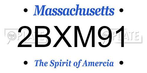 2BXM91 Massachusetts License Plate