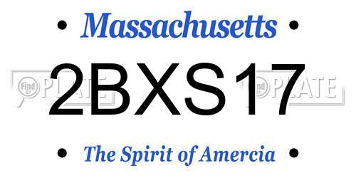 2BXS17 Massachusetts License Plate