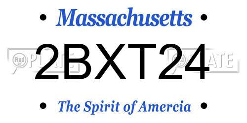2BXT24 Massachusetts License Plate